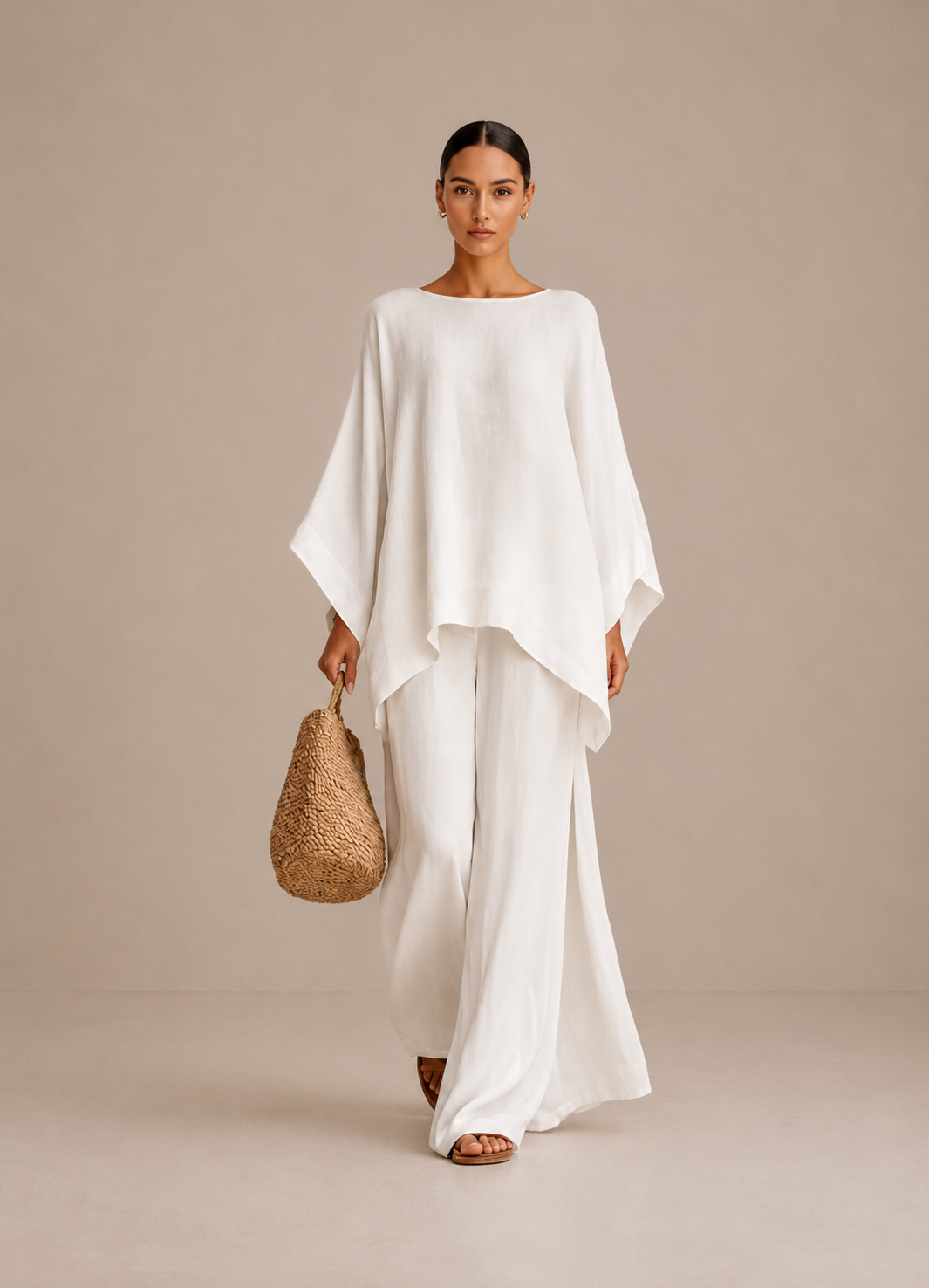 CHIARA | Conjunto de top y pantalon holgado de lino