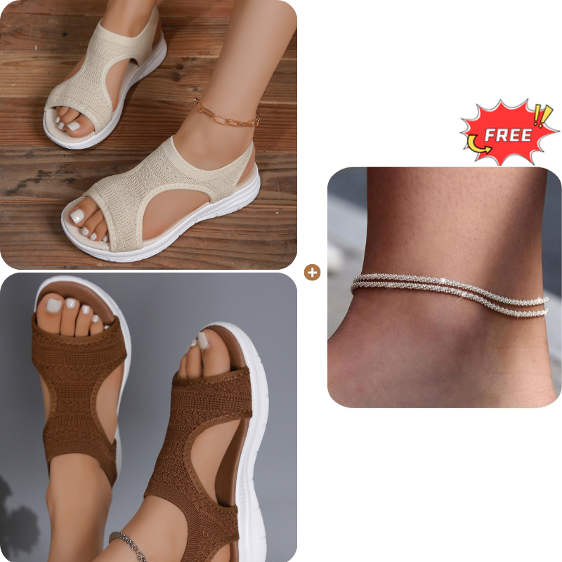 Sandalias de Verano Cómodas, Transpirables, Planas y con Punta Abierta para Mujer