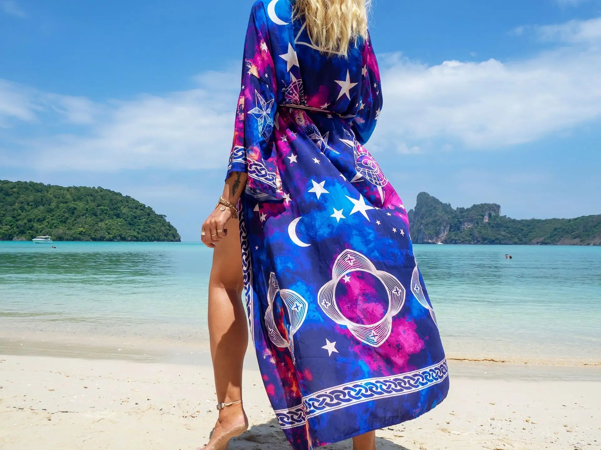 Calpe | Kimono Versátil Tejido Japonés · Azul Estelar