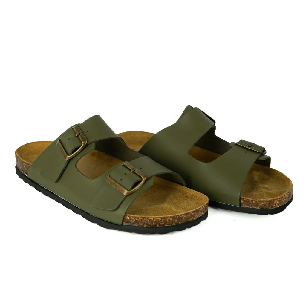 Sandalias Positano en Piel Auténtica Verde