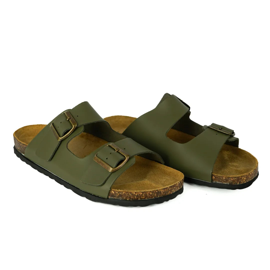 Sandalias Positano en Piel Auténtica Verde