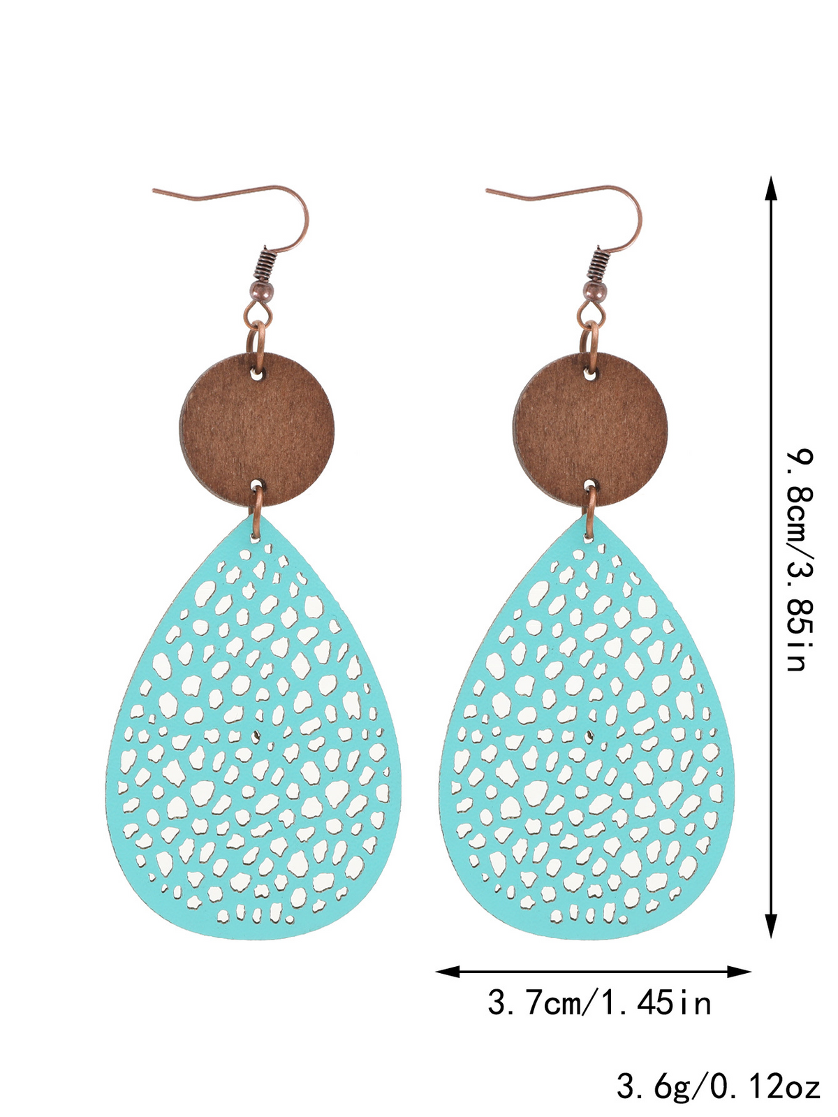 Eliana - Pendientes Colgantes Calados de Cuero PU Estilo Vintage