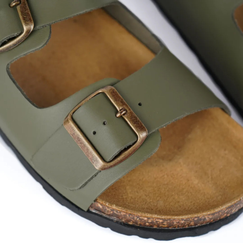 Sandalias Positano en Piel Auténtica Verde