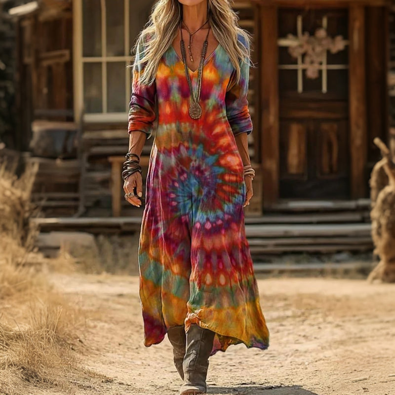 Zoe - Vestido Bohemio Fluido de Elegancia Diaria