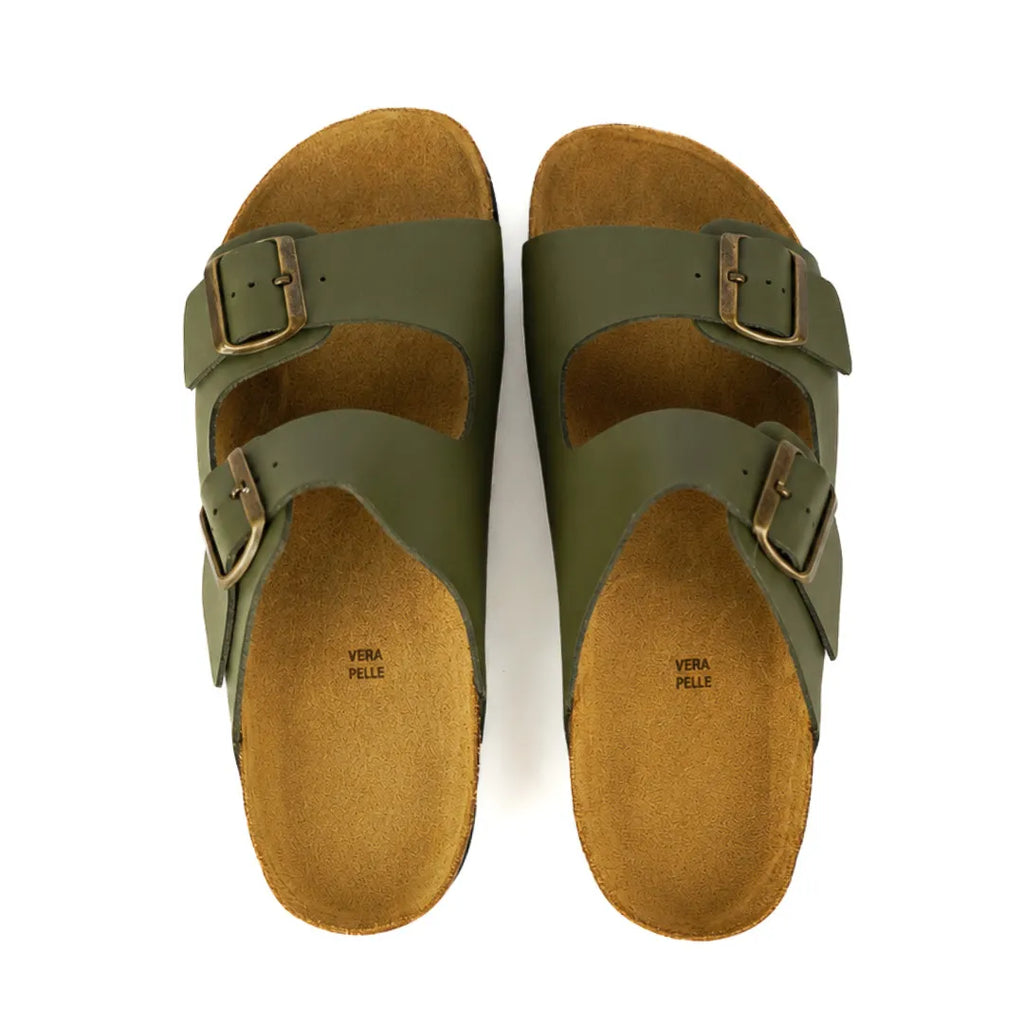 Sandalias Positano en Piel Auténtica Verde