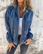 Ella™ - Chaqueta de Pana con Capucha y Cremallera