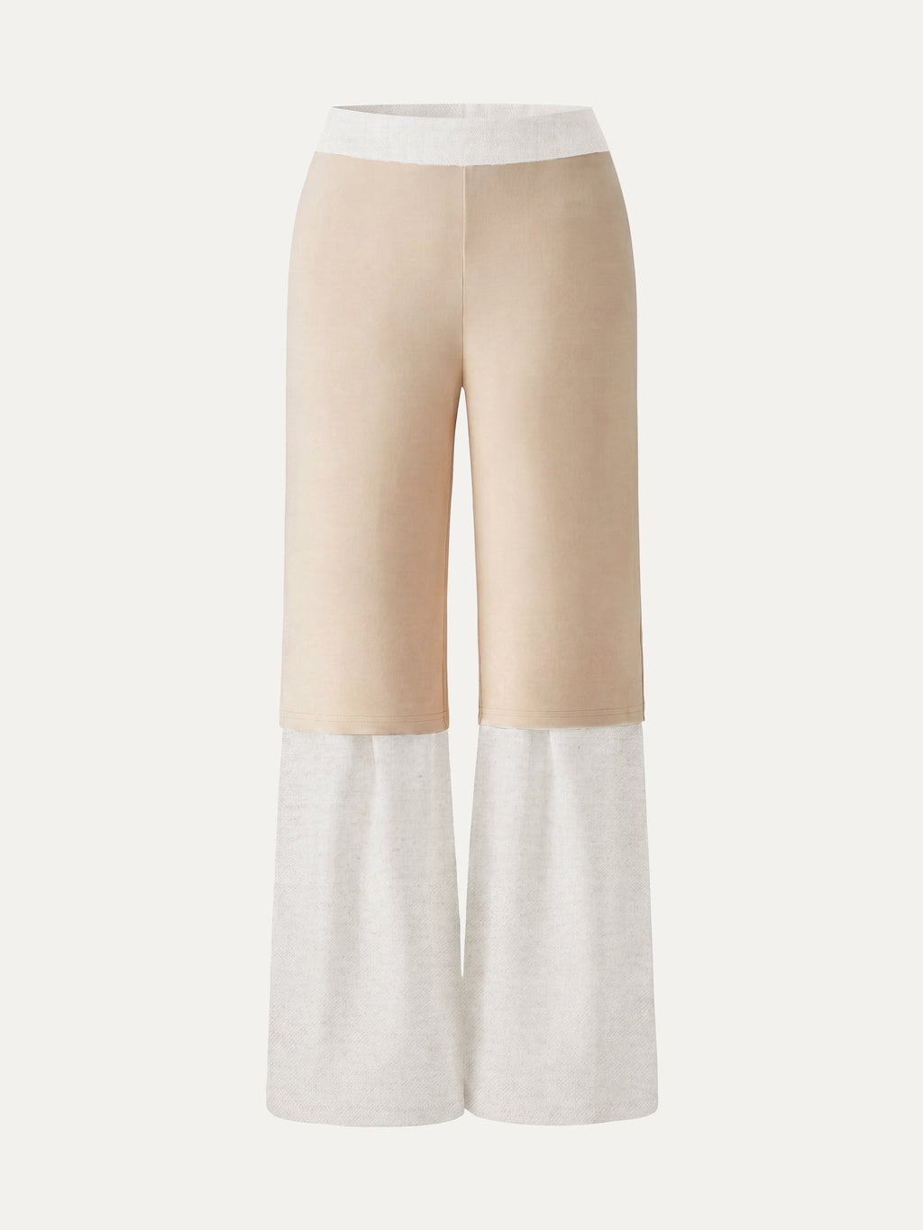 Pantalón Acampanado Ancho Tipo Lino con Bolsillos