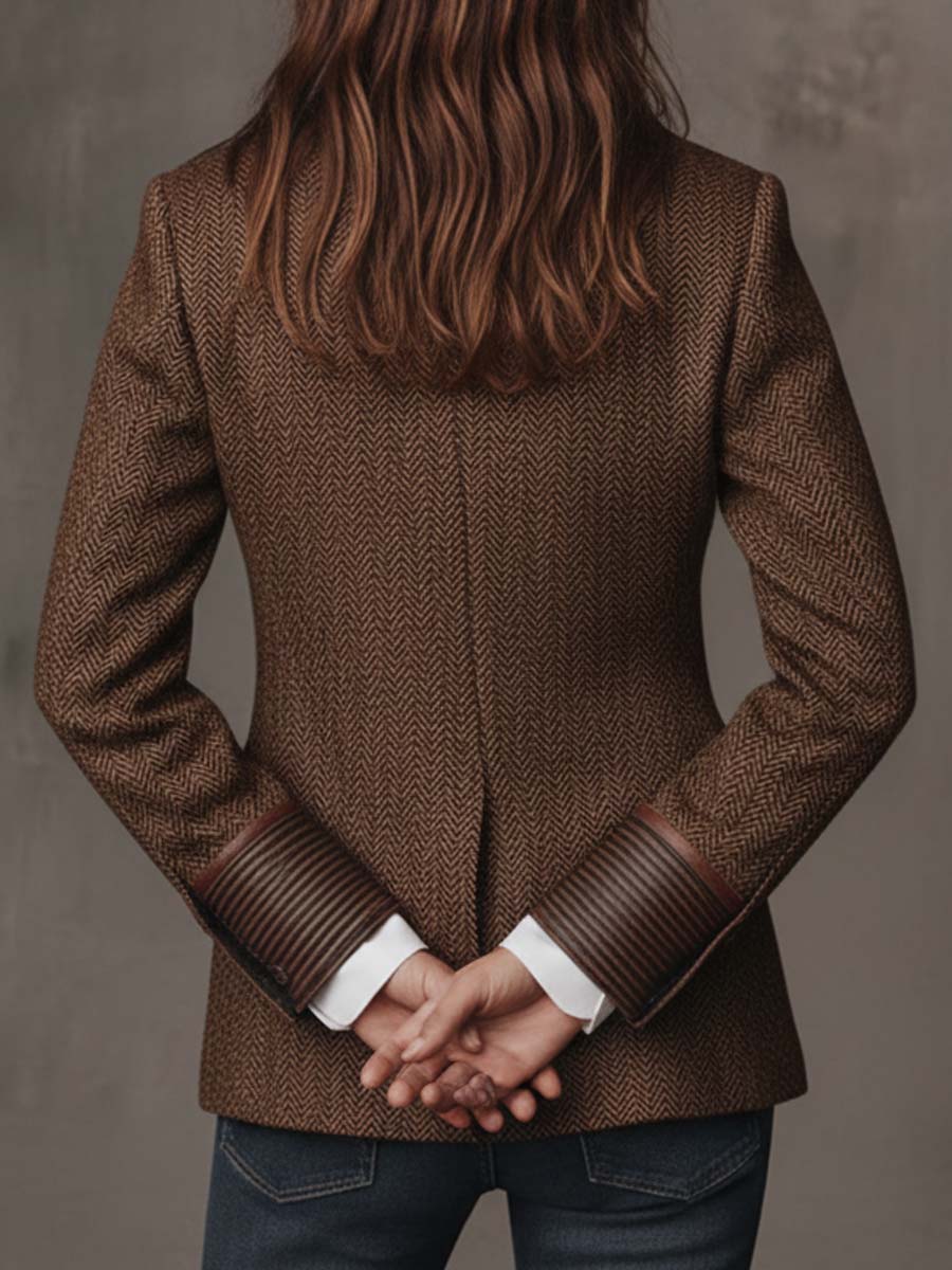 Segovia | Blazer con Inserciones Estampadas de Espiga