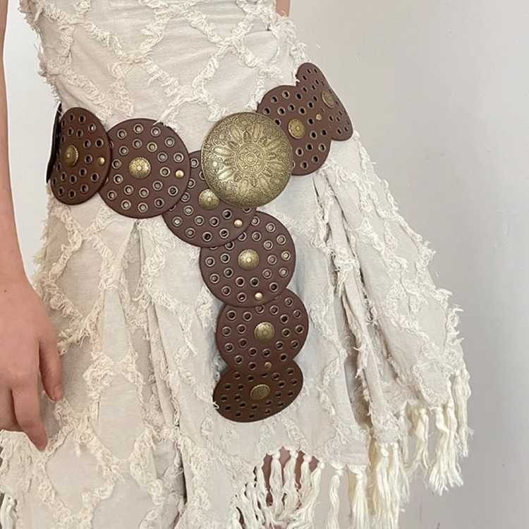 Vanessa - Cinturón Bohemio Marrón para Mujer