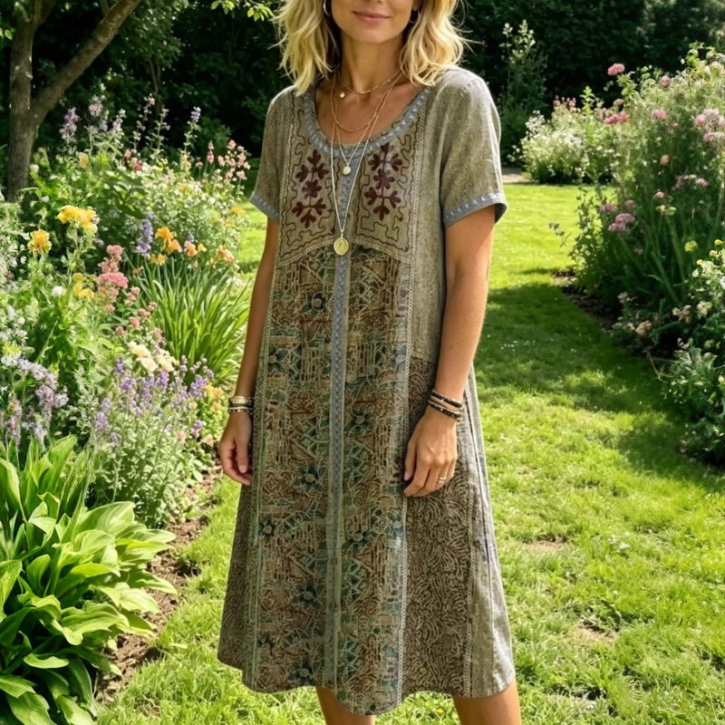 Vestido Vintage Casual con Estampado