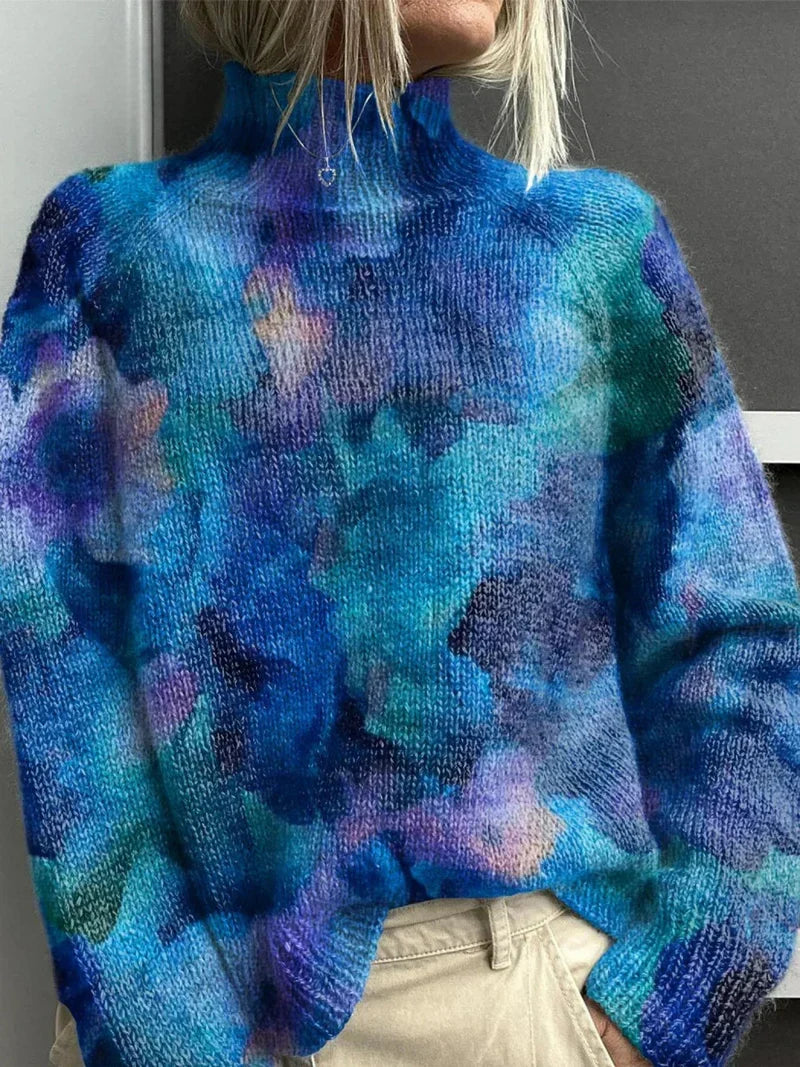 Elin - Suéter de Cuello Alto con Estampado Bosque
