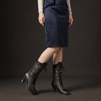 Willow - Botas a la Media Pantorrilla de Elegancia Victoriana