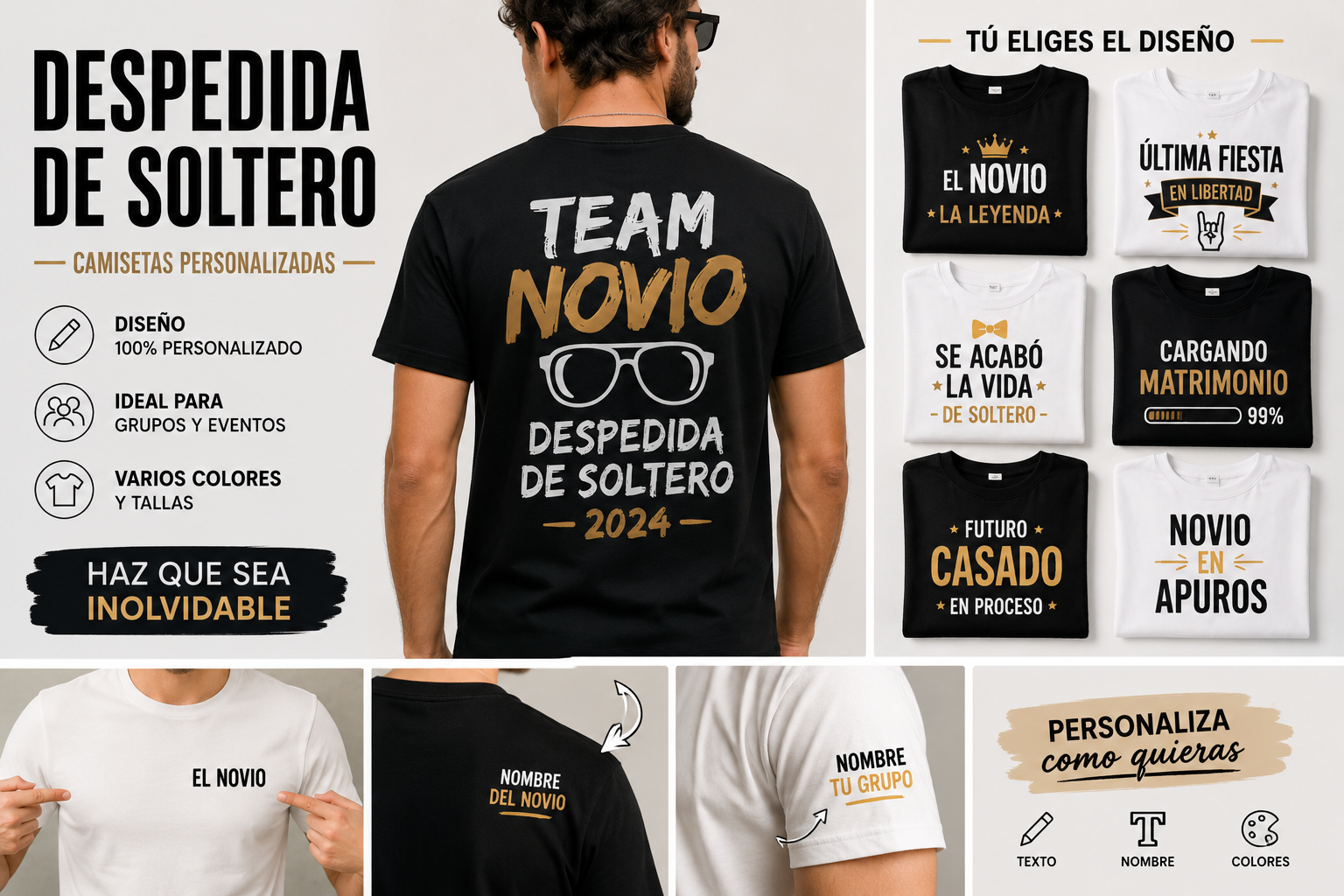 Camisetas algodon personalizadas a tu gusto para cumpleaños, peñas, viajes y cualquier evento.