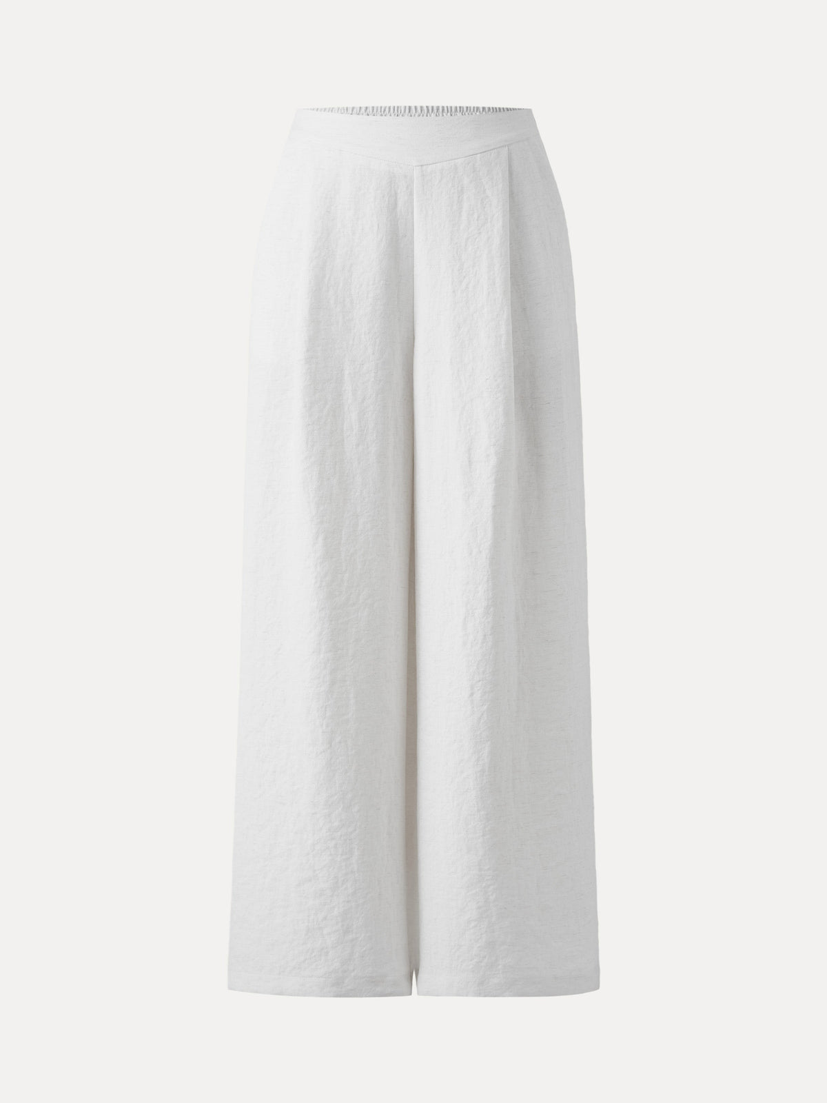 Pantalón Fresco Tipo Lino Tiro Medio Pierna Ancha con Bolsillos