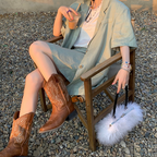 Genevieve - Botas Bordadas a la Media Pantorrilla