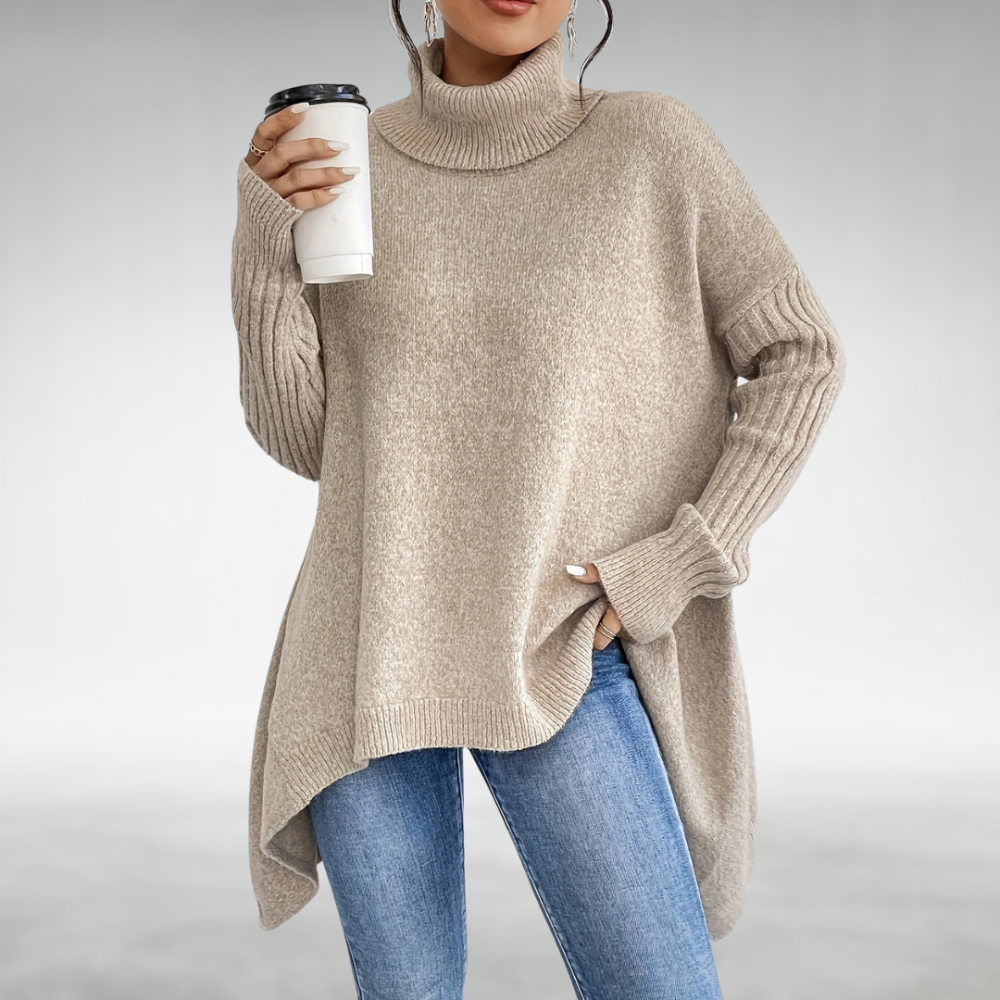 Jana- Jersey Elegante de Cuello Alto