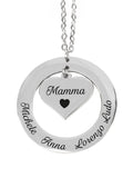 Collar Círculo con Corazón para Mamá o Abuela