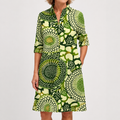 Abito Camicia Floreale Verde