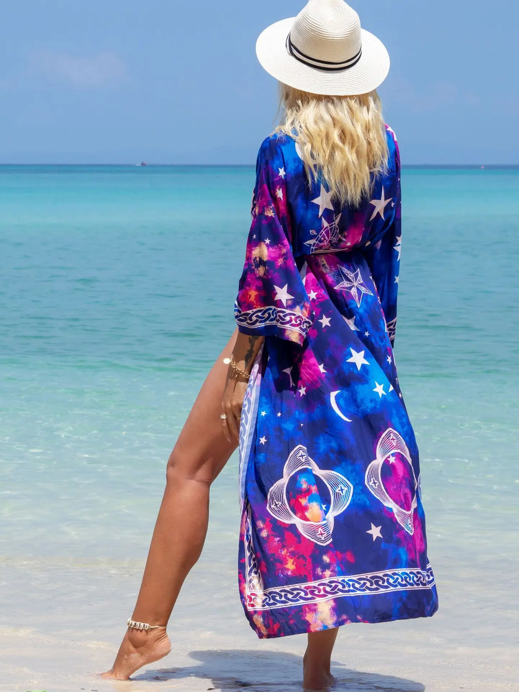Calpe | Kimono Versátil Tejido Japonés · Azul Estelar
