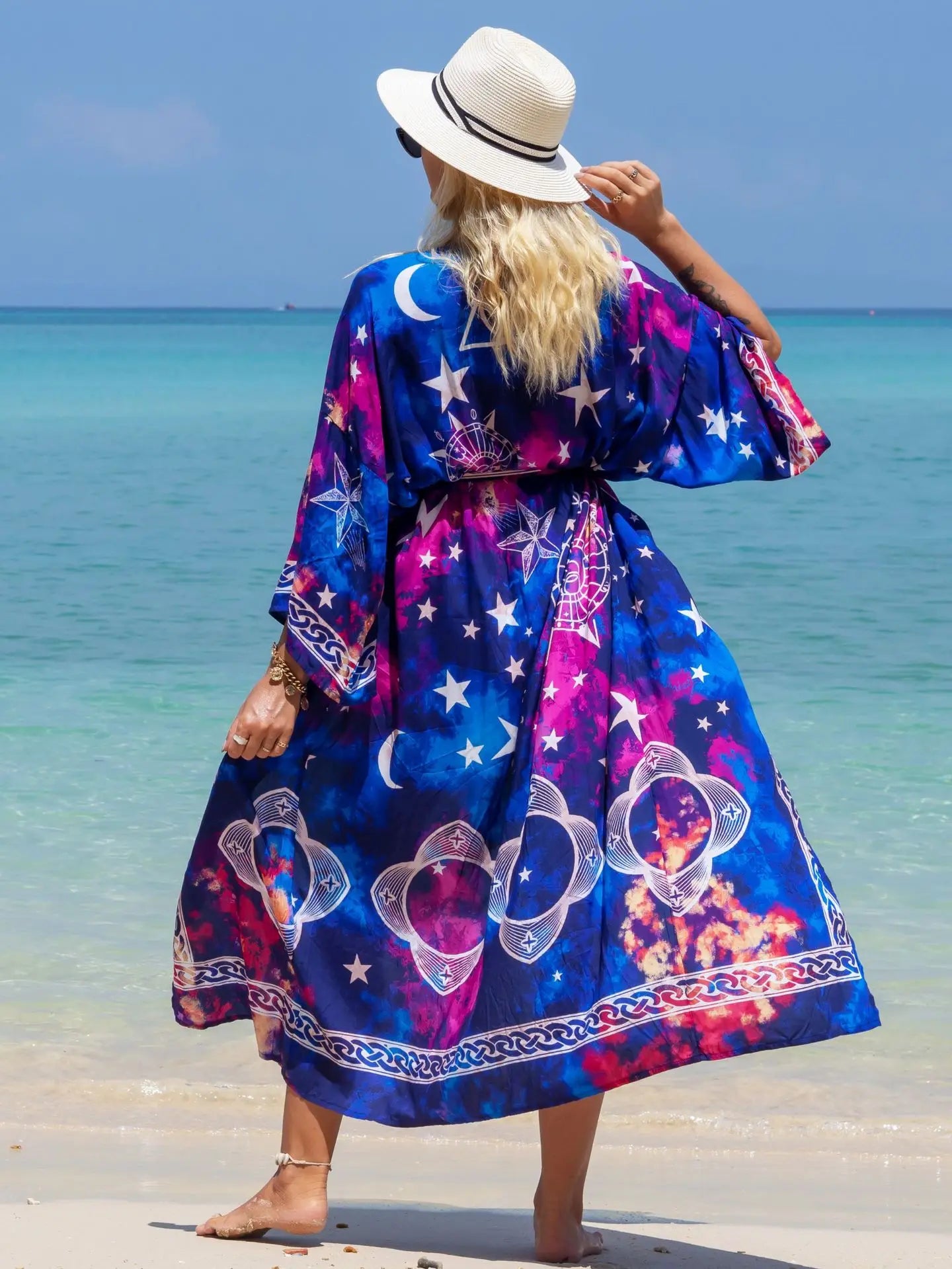 Calpe | Kimono Versátil Tejido Japonés · Azul Estelar