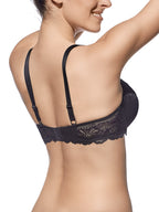 Sujetador con aros y copa push up bordada con encaje - mod. Noelia