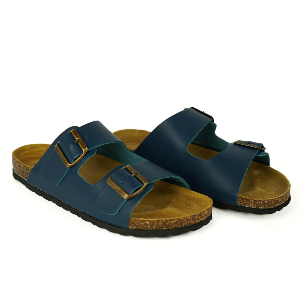 Sandalias Positano en Piel Auténtica Azul