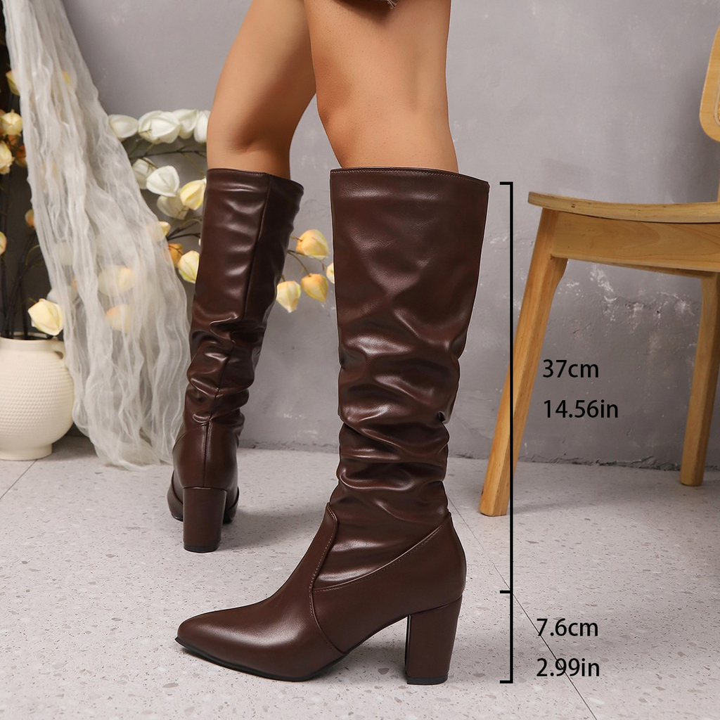 Dahlia - Botas de Manga Larga Plisada