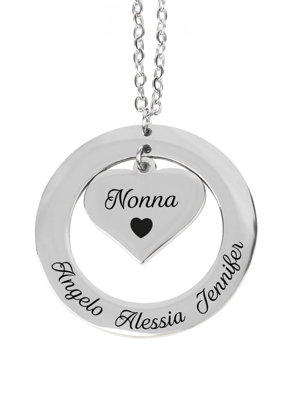 Collar Círculo con Corazón para Mamá o Abuela