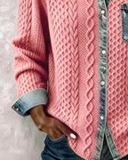 Camila - Camisa de Manga Larga con Patchwork Vaquero