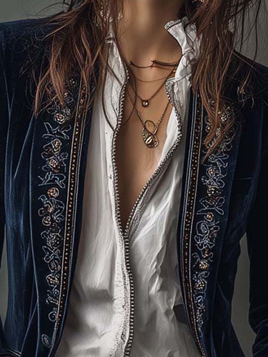 Ronda | Chaqueta Larga Bordada Vintage