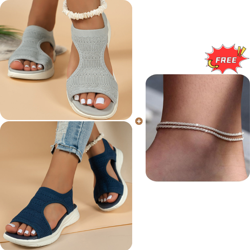 Sandalias de Verano Cómodas, Transpirables, Planas y con Punta Abierta para Mujer