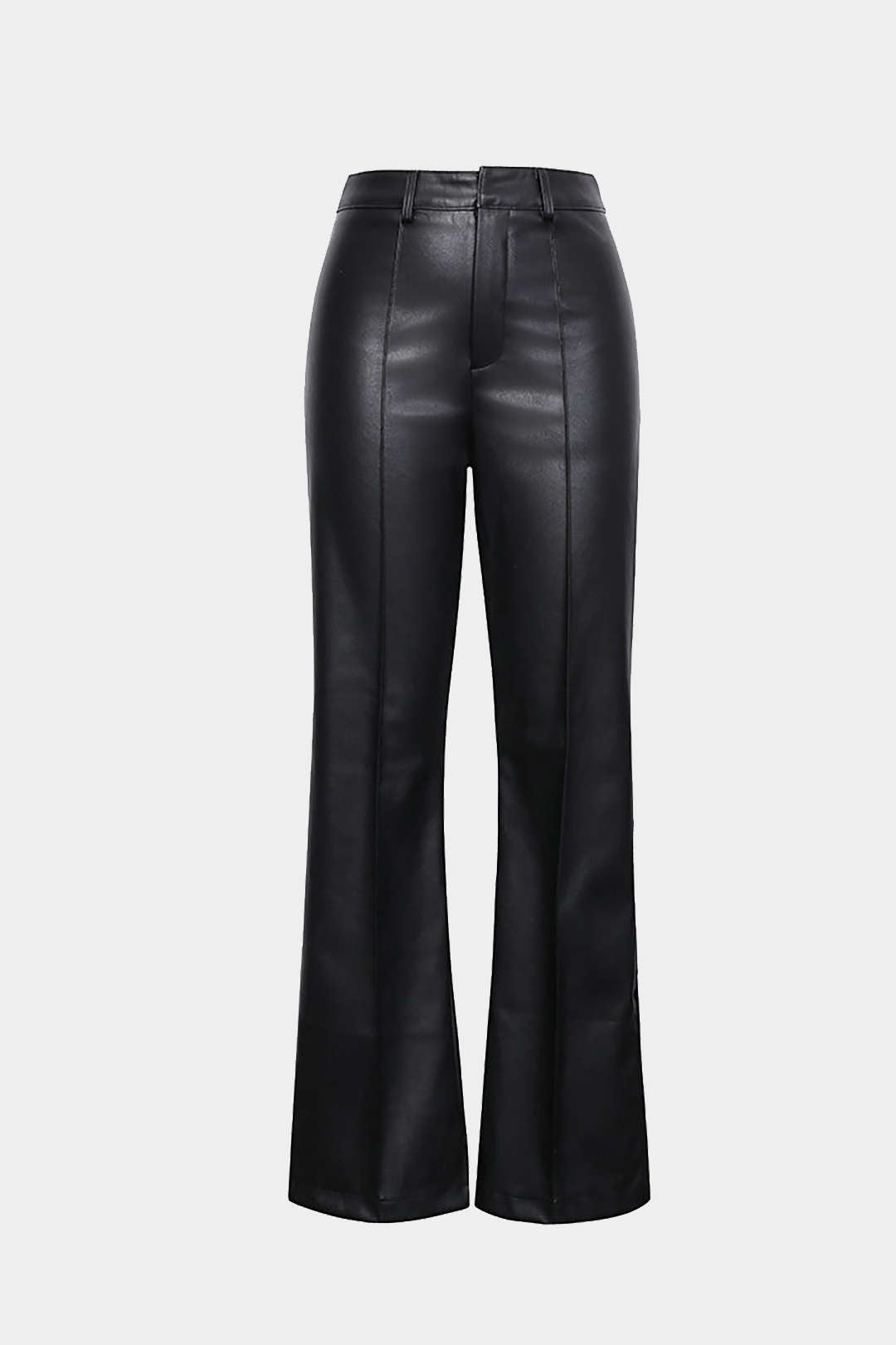 Pantalón Recto de Cuero Sintético