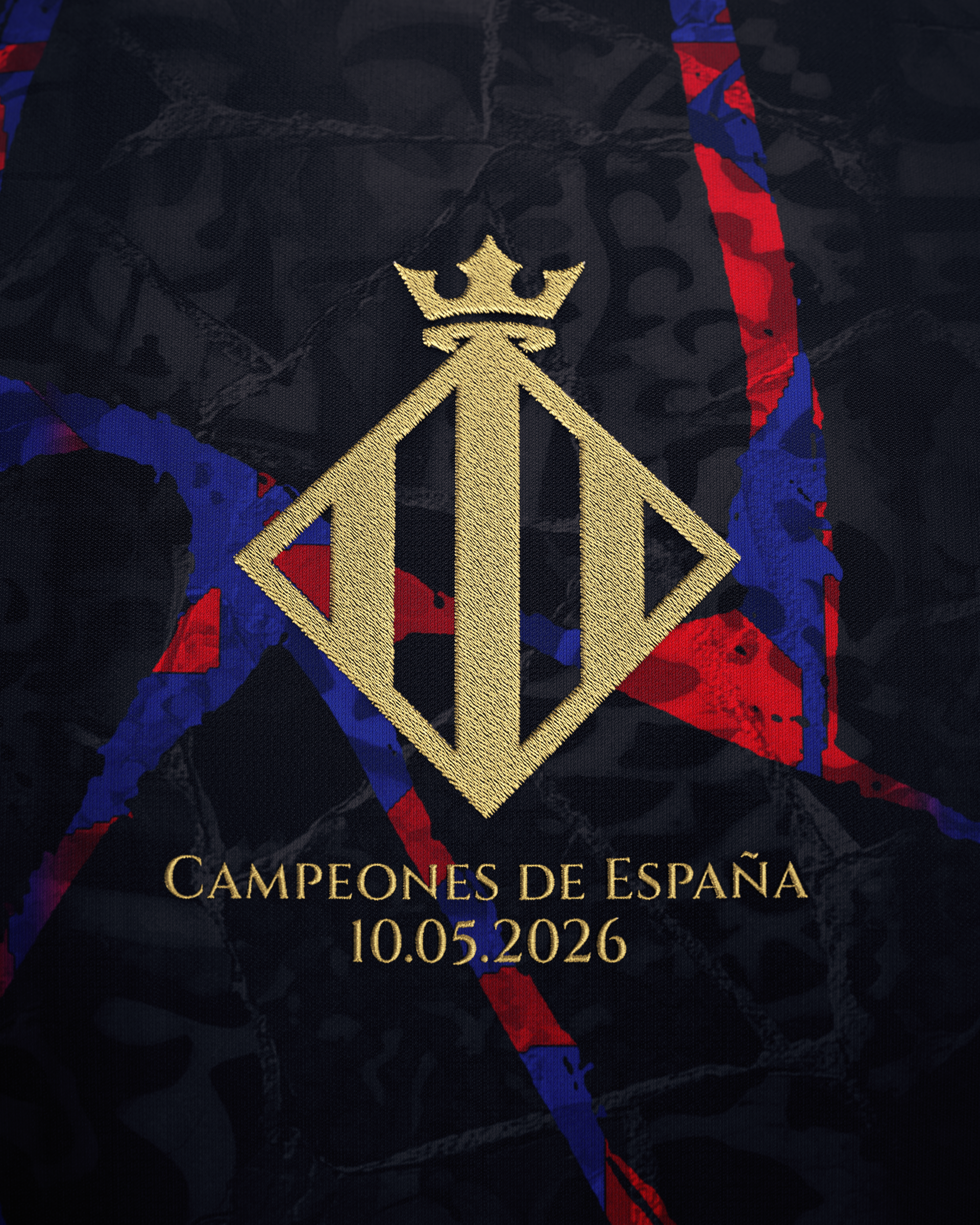 Camiseta Barcelona Campeones de España 2026 - Negra
