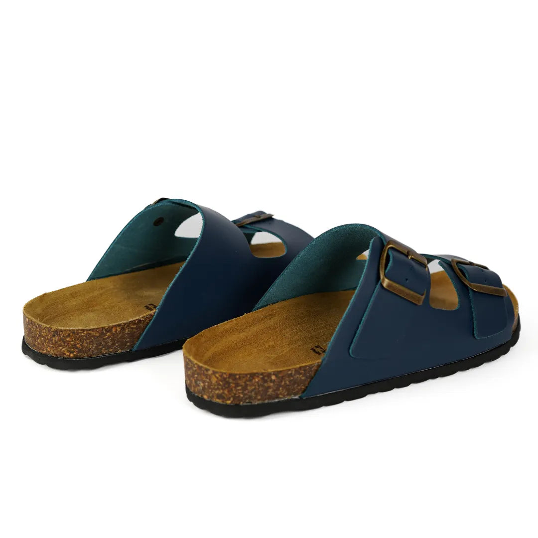 Sandalias Positano en Piel Auténtica Azul