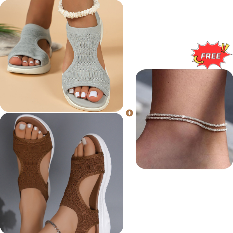 Sandalias de Verano Cómodas, Transpirables, Planas y con Punta Abierta para Mujer