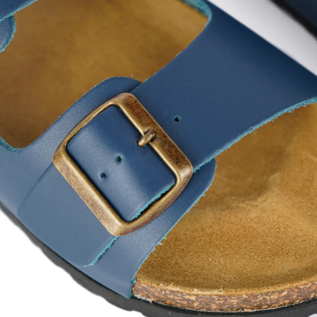 Sandalias Positano en Piel Auténtica Azul