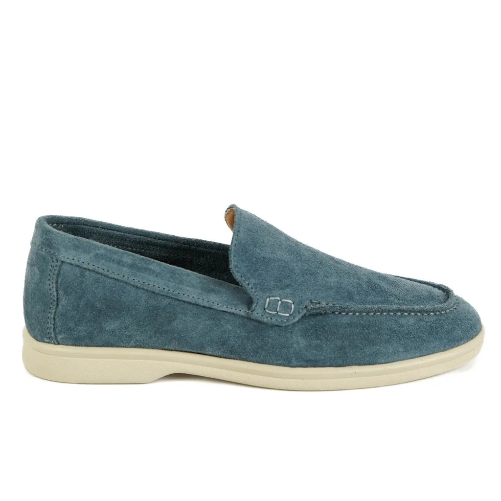 Mocasines Portofino en Ante Azul Celeste
