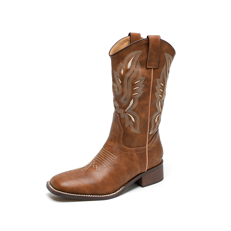 Genevieve - Botas Bordadas a la Media Pantorrilla