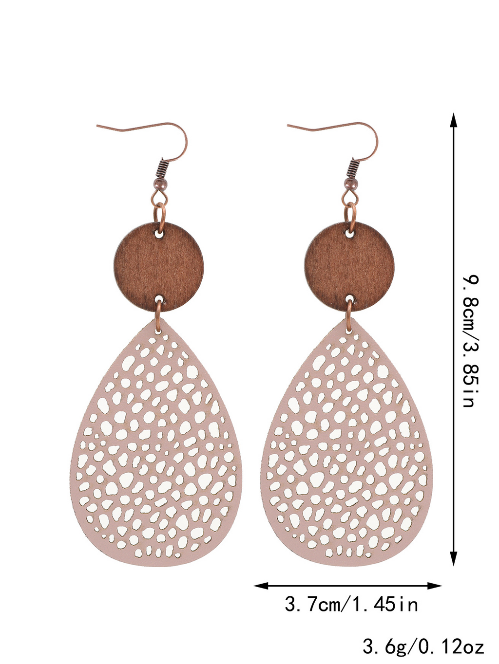 Eliana - Pendientes Colgantes Calados de Cuero PU Estilo Vintage