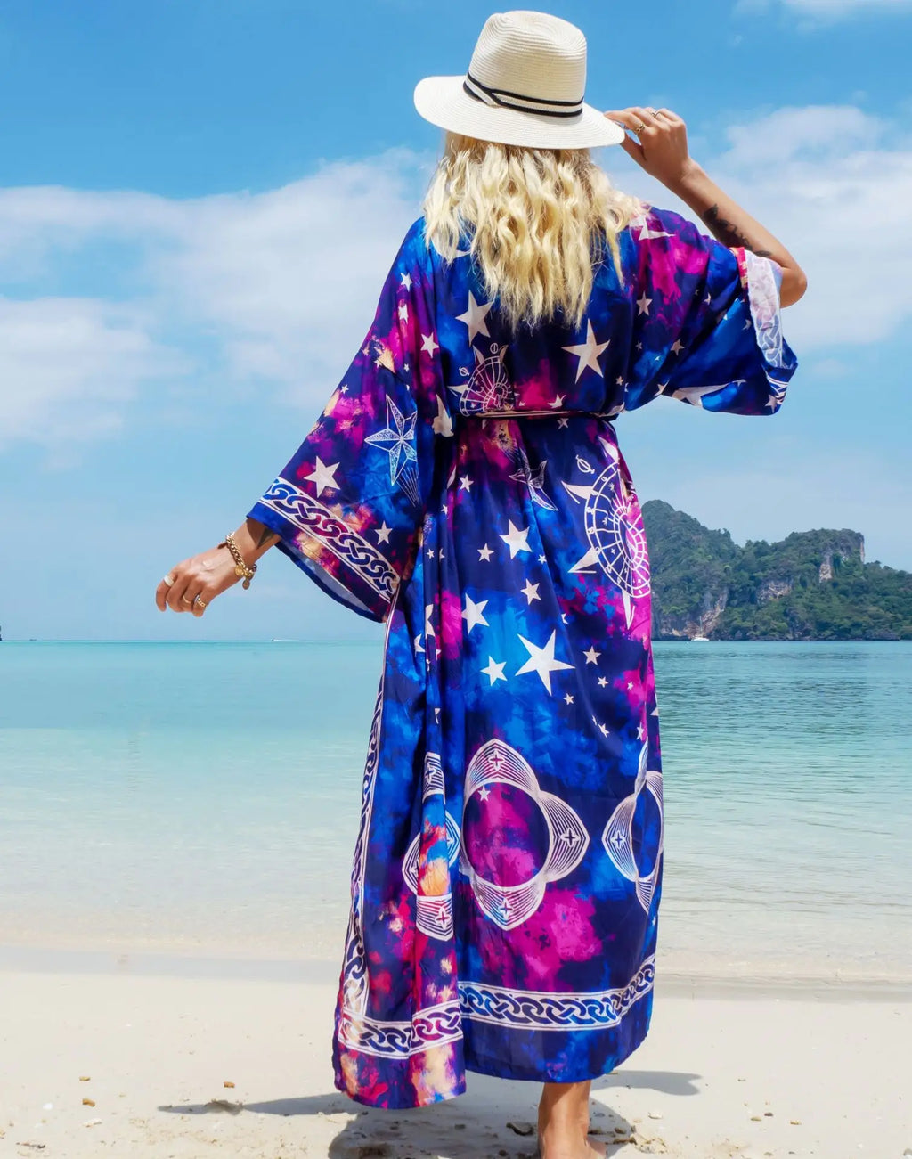Calpe | Kimono Versátil Tejido Japonés · Azul Estelar