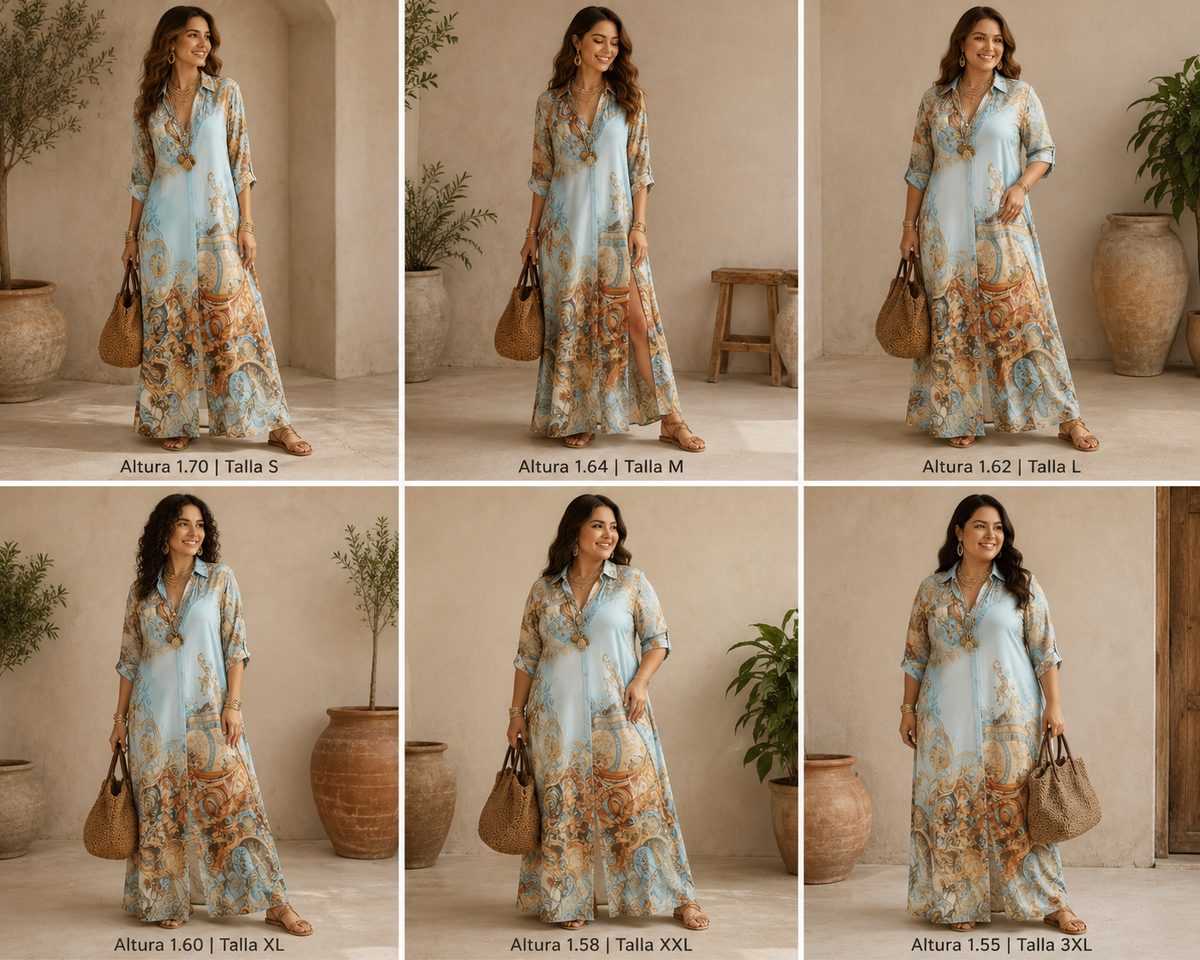 ZAMORA | Vestido Camisero Mediterráneo