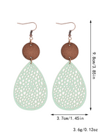 Eliana - Pendientes Colgantes Calados de Cuero PU Estilo Vintage