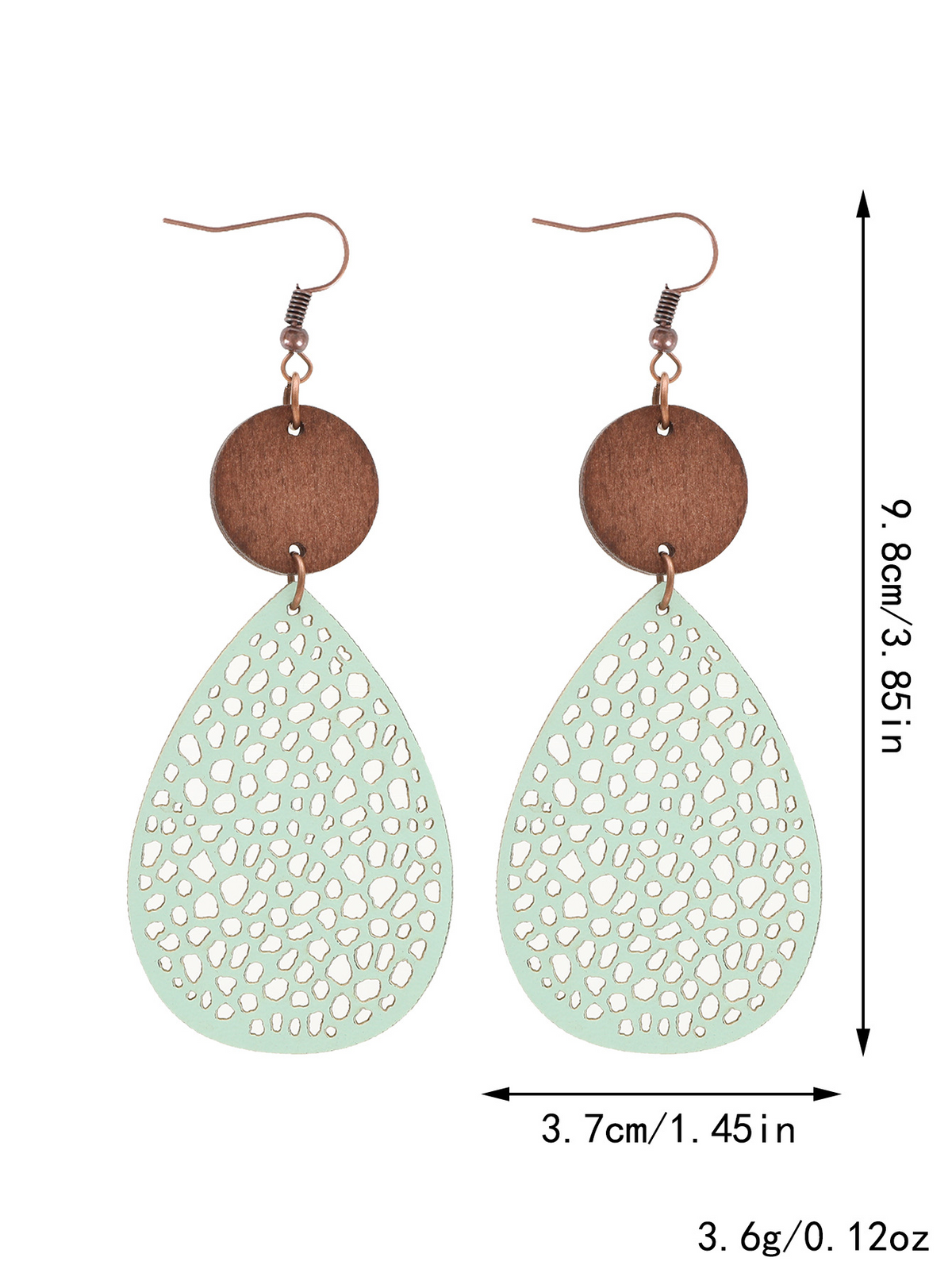Eliana - Pendientes Colgantes Calados de Cuero PU Estilo Vintage