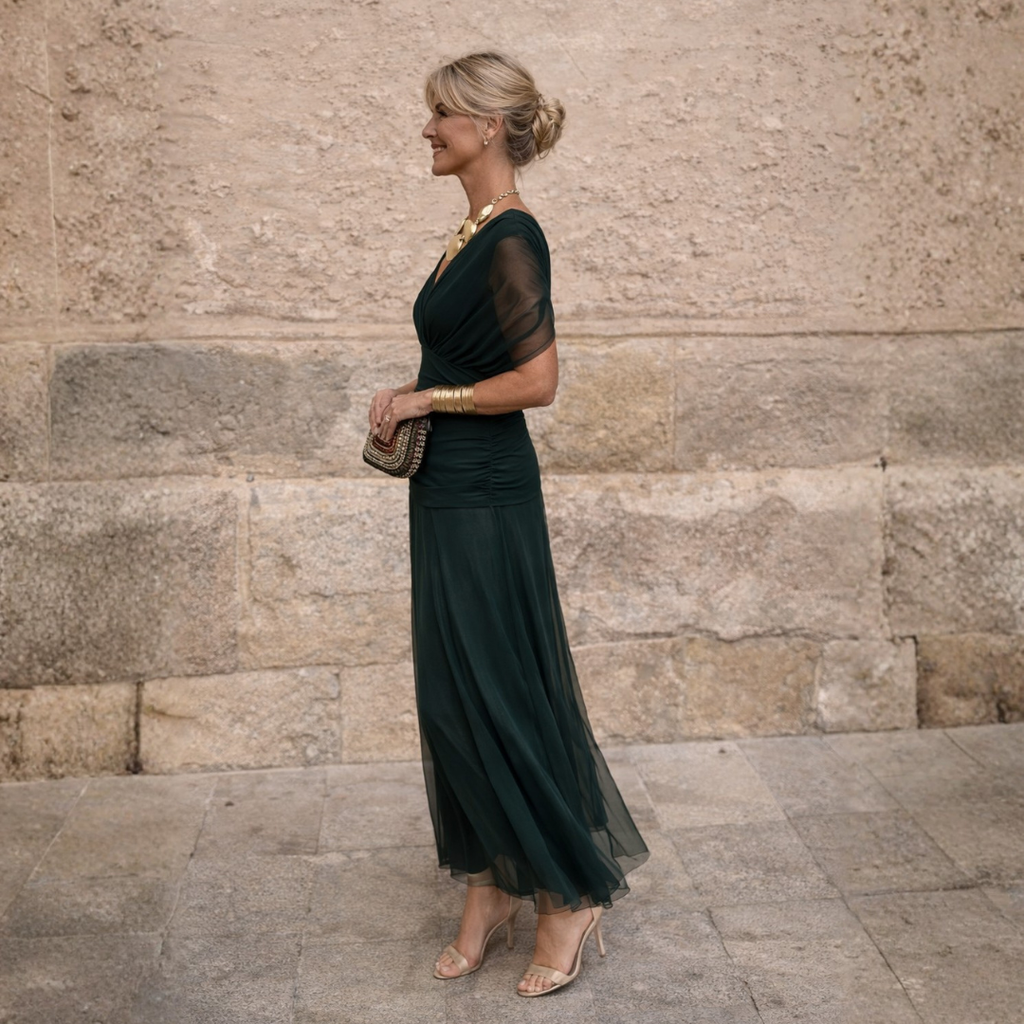 Mikaela | Vestido Maxi de Hombros Descubiertos