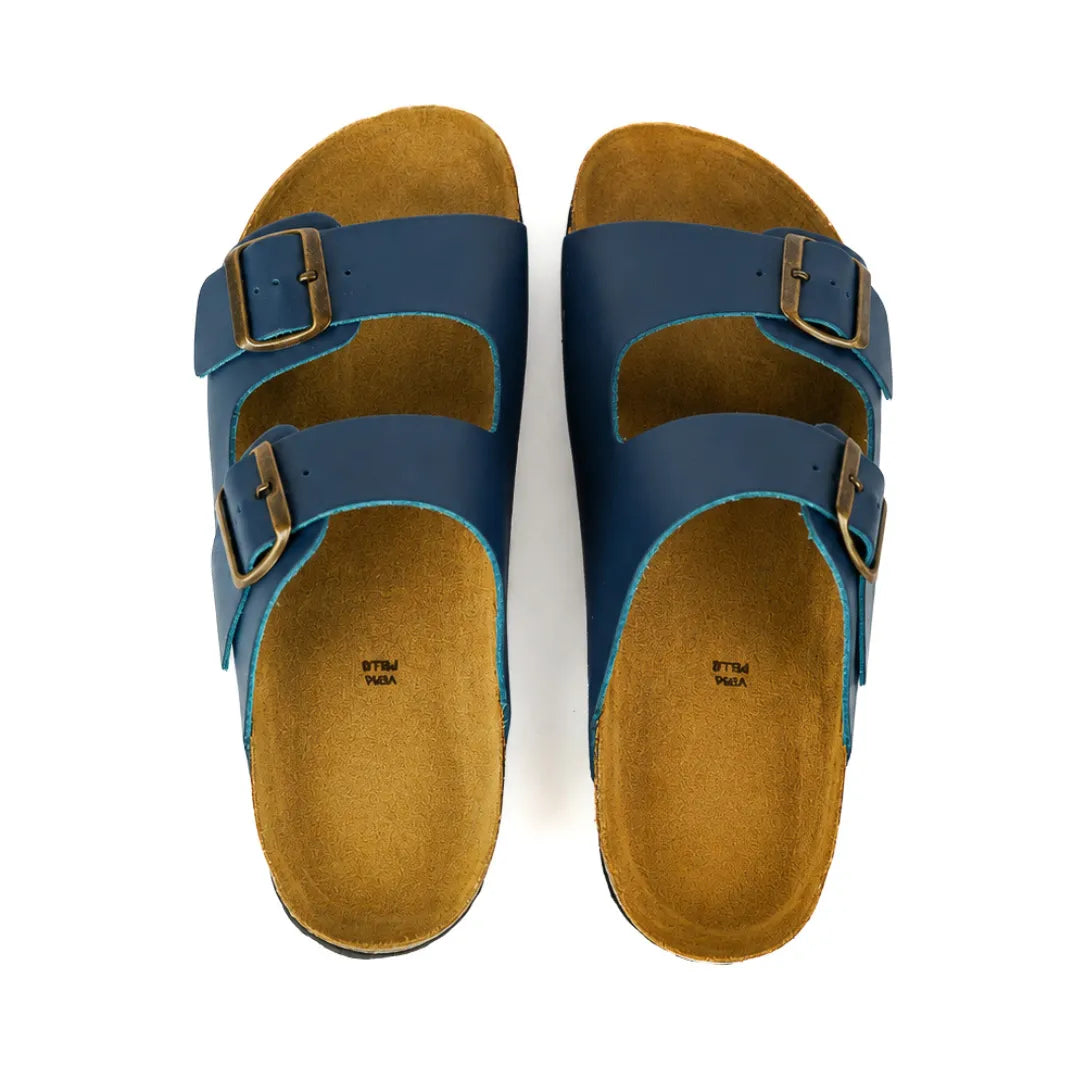 Sandalias Positano en Piel Auténtica Azul