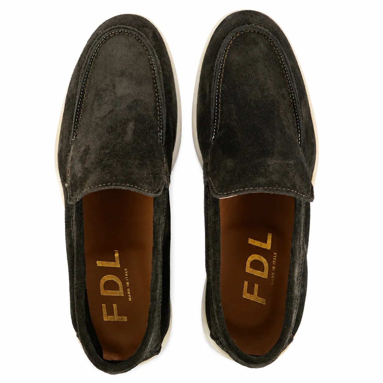 Mocasines Portofino en Ante Verde Oscuro