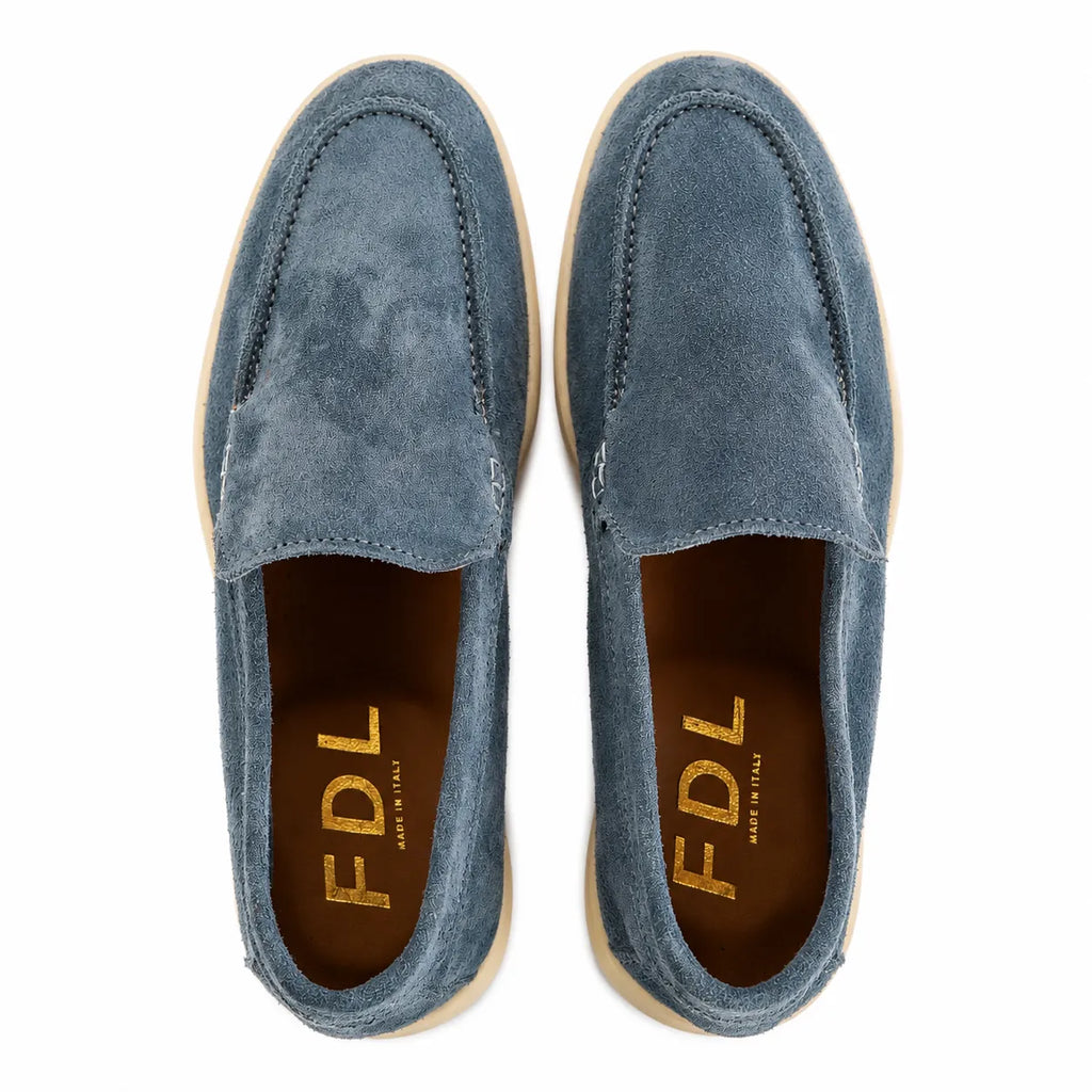 Mocasines Portofino en Ante Azul Celeste
