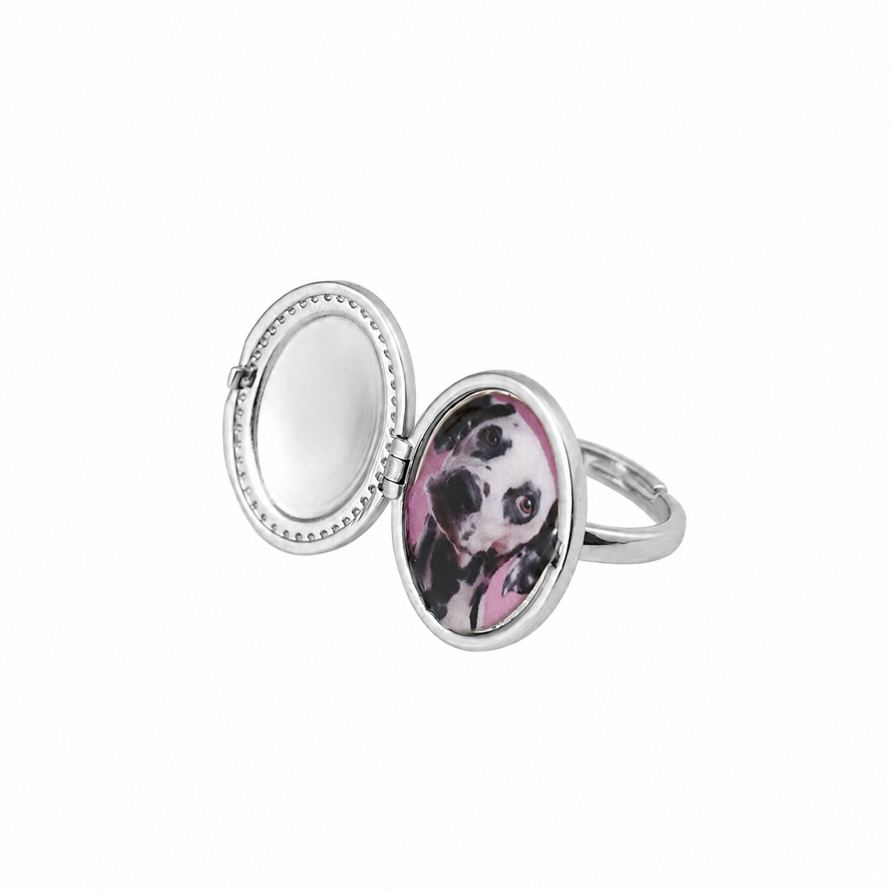 Anello Ovale Scrigno del Cuore Personalizzato con Foto e Incisione