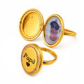 Anillo Oval Cofre del Corazón Personalizado con Foto y Grabado