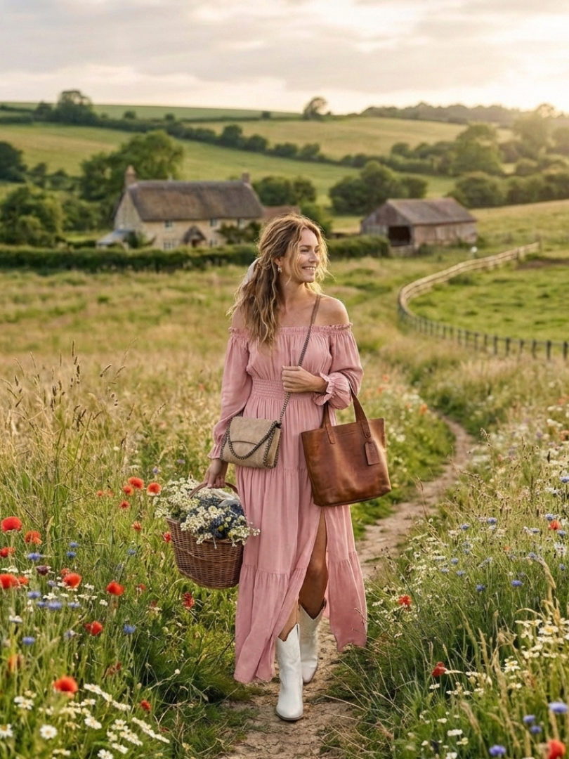 Adira | Vestido Maxi Off-Shoulder con Fruncido